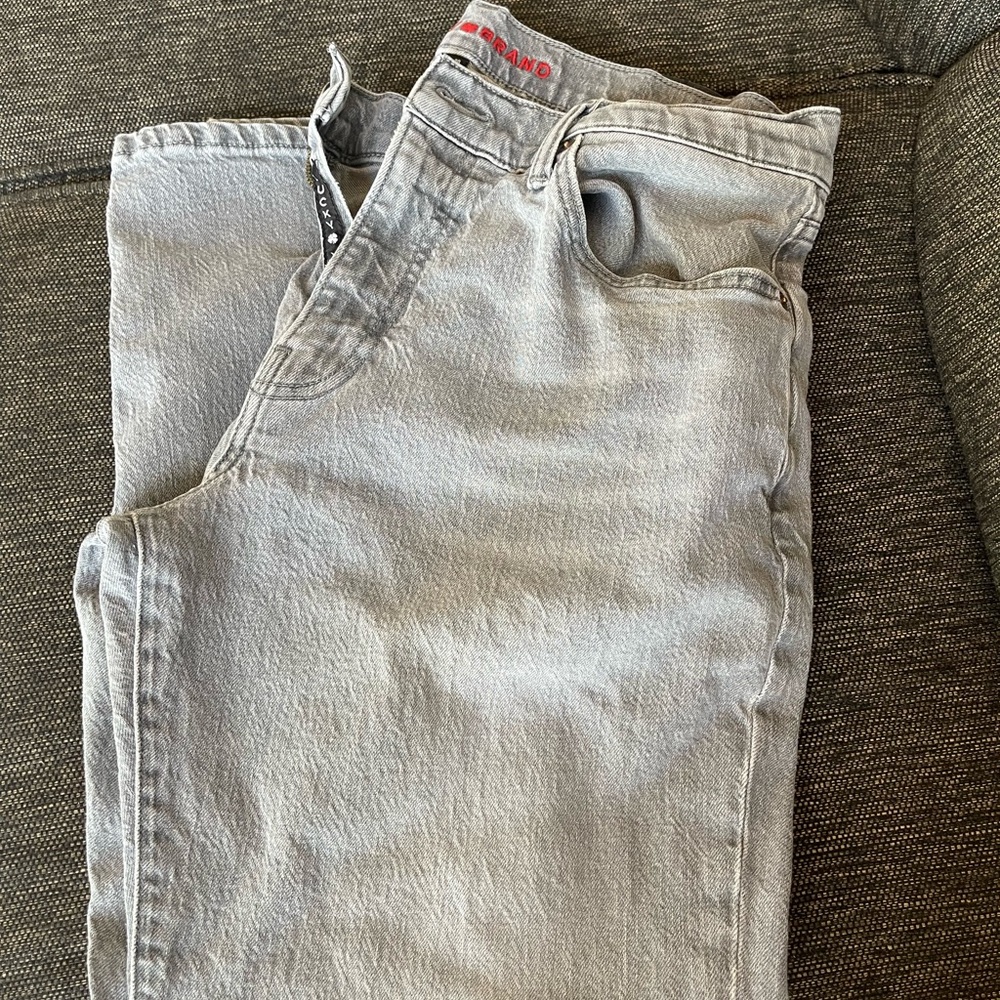 Lucky Brand Gray Relaxed Jeans with Distressed Look